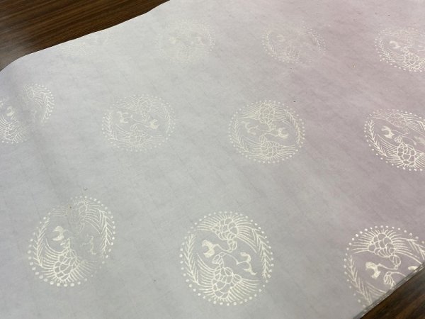 画像5: 金紋打三色ボカシ金銀砂子振　グレー系　半切 (5)