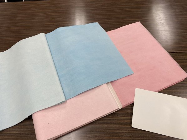 画像3: 特殊縦裾ボカシ 水色 半切 (3)