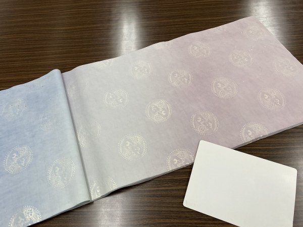 画像4: 金紋打三色ボカシ金銀砂子振　グレー系　半切 (4)