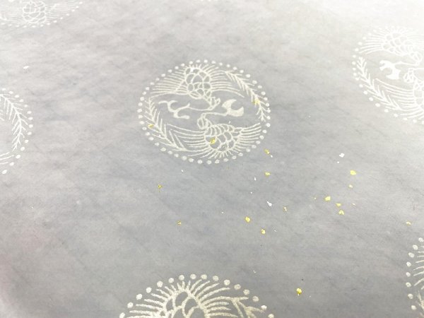 画像7: 金紋打三色ボカシ金銀砂子振　グレー系　半切 (7)