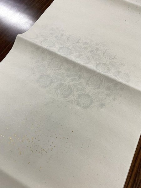 画像8: ボカシギラ型打　砂子切箔布目入　グレー　半切　（10枚入） (8)