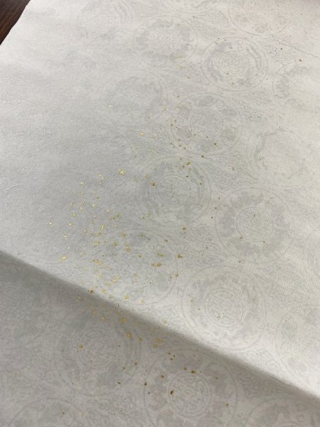 画像7: ボカシギラ型打　砂子切箔布目入　グレー　半切　（10枚入） (7)