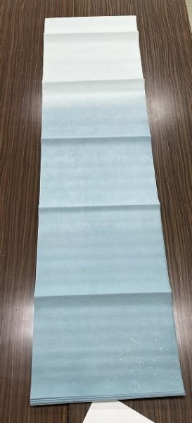 画像7: No.169縦裾三段ボカシ金銀砂子切箔　青グレー　半切 (7)