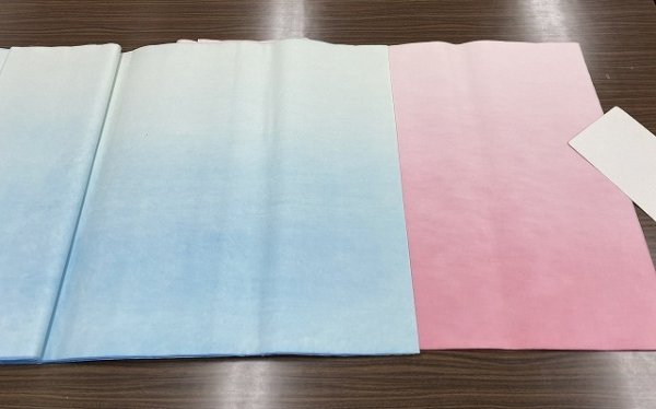 画像5: ピンク横裾濃淡ボカシ　2尺×6尺　（5枚） (5)