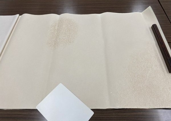 画像2: 全体色型打具引砂子切箔布目入No.65 古代茶 2尺×6尺 (5枚) (2)