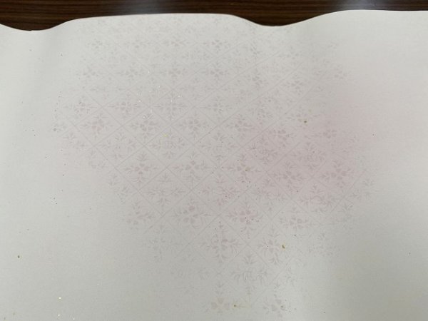 画像6: 新鳥具引砂子切箔型打布目入全体ボカシ型打 梅茶 2尺×6尺 (5枚) (6)