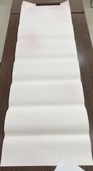 画像4: 新鳥具引砂子切箔型打布目入全体ボカシ型打 梅茶 2尺×6尺 (5枚) (4)