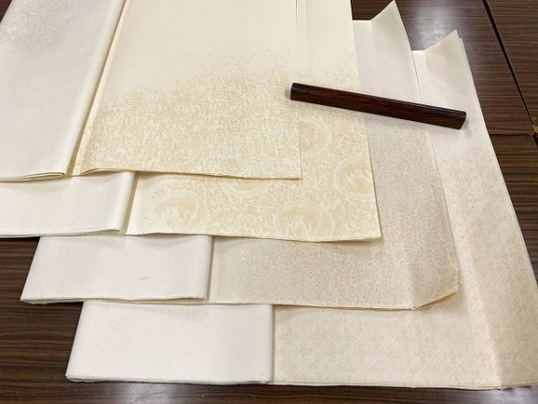 画像9: 全体色型打具引砂子切箔布目入No.91　古代茶　2尺×6尺　（5枚） (9)