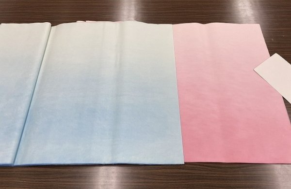 画像4: ピンク横裾濃淡ボカシ　2尺×6尺　（5枚） (4)