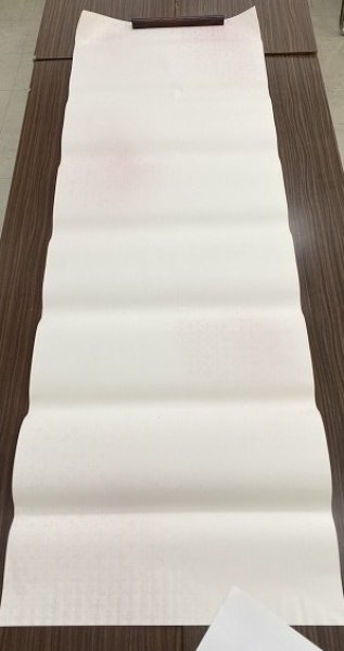 画像5: 新鳥具引砂子切箔型打布目入全体ボカシ型打 梅茶 2尺×6尺 (5枚) (5)