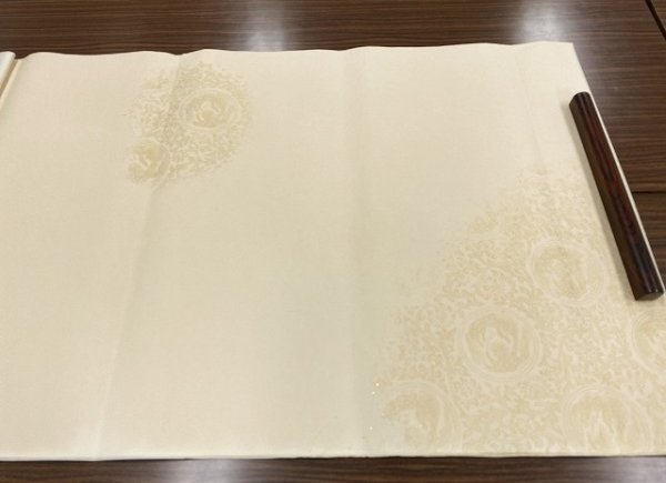 画像2: 全体色型打具引砂子切箔布目入No.63 渋オード 2尺×6尺 (5枚) (2)