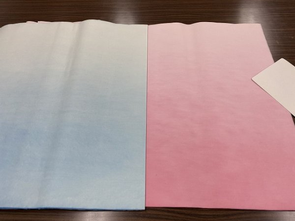 画像3: ピンク横裾濃淡ボカシ　2尺×6尺　（5枚） (3)