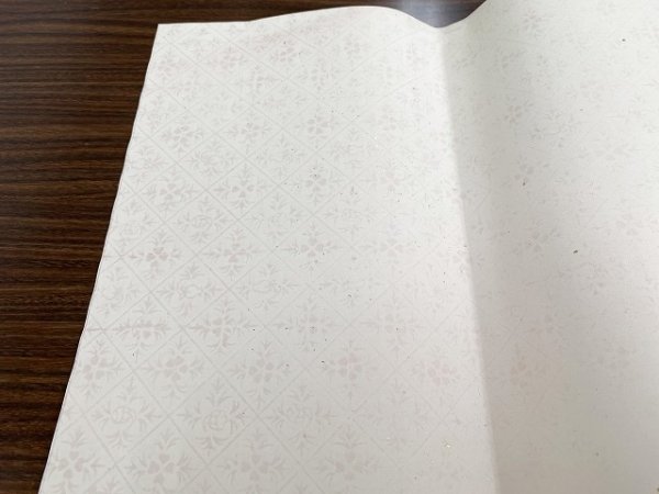 画像7: 新鳥具引砂子切箔型打布目入全体ボカシ型打 梅茶 2尺×6尺 (5枚) (7)