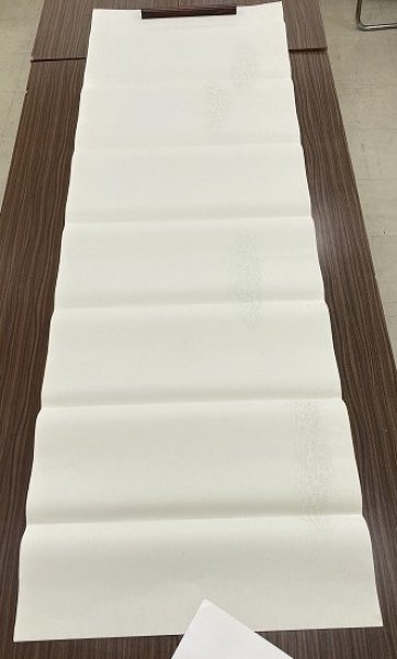 画像6: 野菊横裾型打具引砂子切箔布目入　緑グレー　2尺×6尺　（5枚） (6)