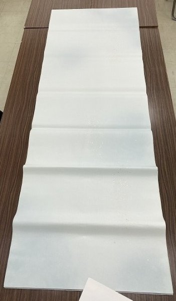 画像7: No.606 片金裾小切箔砂子全体ボカシ布目入全体ぼかし 渋水グレー 2尺×6尺 (5枚) (7)