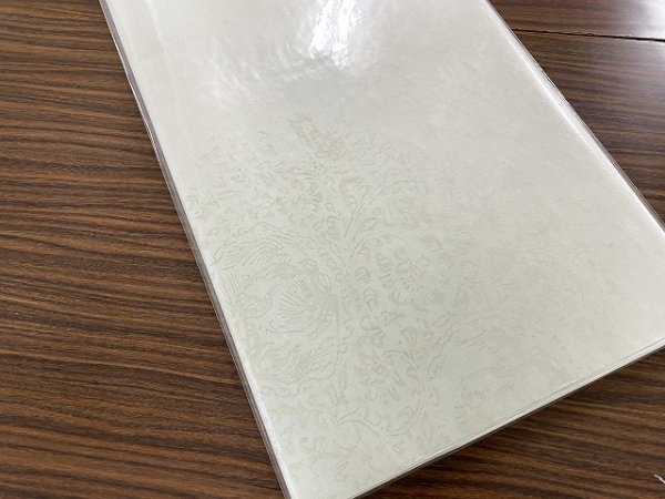 画像6: 【30％OFF】楮紙　古代紋　切箔振　緑グレー　2尺×6尺　（10枚入） (6)