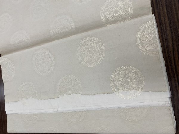 画像6: 本画仙単宣　金紋打　薄茶　1.75尺×7.5尺 (6)