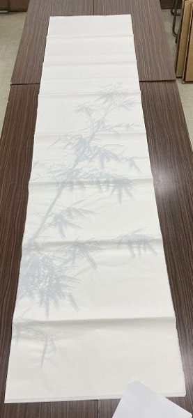 画像2: 本画仙 竹柄 青 1.75尺×7.5尺 (2)
