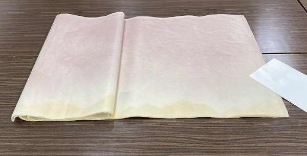 画像2: 【約30％OFF】木版刷　金銀連山　パール加工　アカネ系　1.75尺×7.5尺　（1枚） (2)