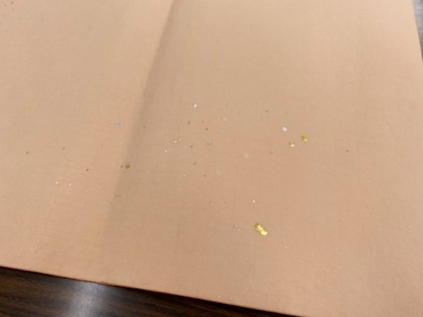 画像4: 楮紙No.16　金銀大小切箔　柿茶　全紙　（5枚） (4)