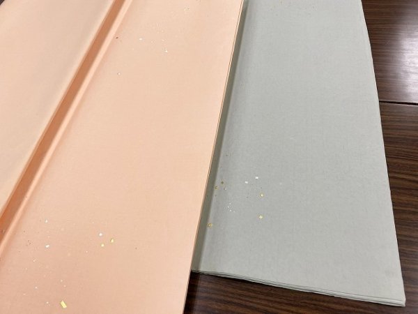 画像7: 楮紙No.16　金銀大小切箔　グレー　全紙　（5枚） (7)