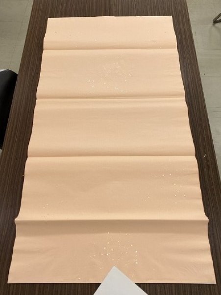 画像2: 楮紙No.16　金銀大小切箔　柿茶　全紙　（5枚） (2)
