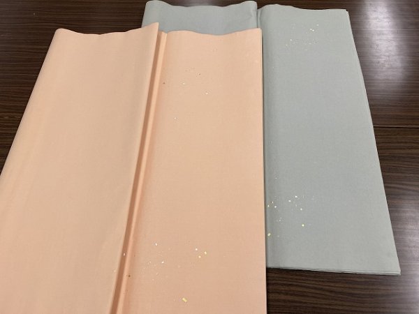 画像5: 楮紙No.16　金銀大小切箔　柿茶　全紙　（5枚） (5)