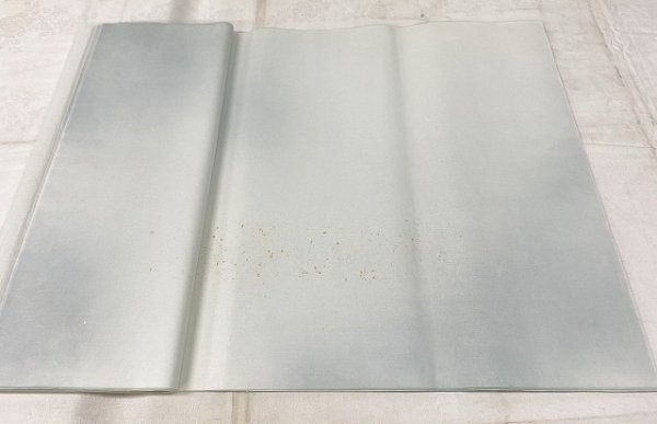 画像13: No.606 片金裾小切箔砂子全体ボカシ布目入全体ぼかし 渋水グレー 2尺×6尺 (5枚) (13)
