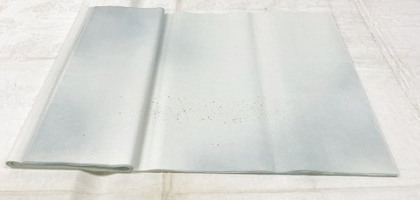 画像14: No.606 片金裾小切箔砂子全体ボカシ布目入全体ぼかし 渋水グレー 2尺×6尺 (5枚) (14)