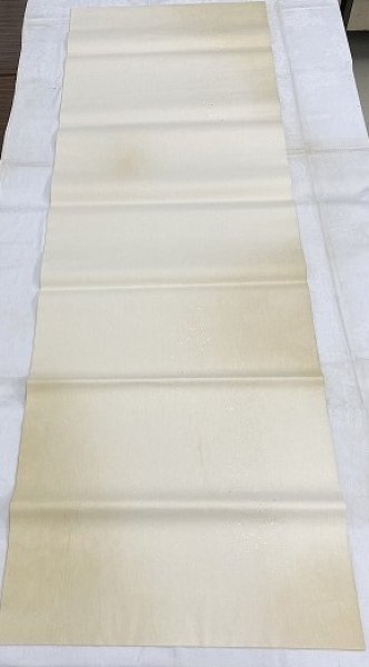 画像13: No.606　片金裾小切箔砂子全体ボカシ布目入全体ぼかし　渋オード　2尺×6尺　（5枚） (13)
