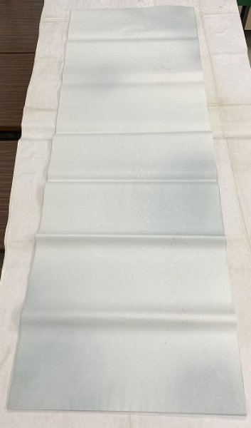 画像15: No.606 片金裾小切箔砂子全体ボカシ布目入全体ぼかし 渋水グレー 2尺×6尺 (5枚) (15)