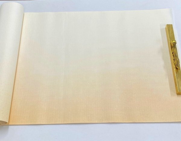 画像1: 羅紋箋No.350　横裾ボカシ砂子　丁字色　1尺×3尺　（1箱20枚入） (1)